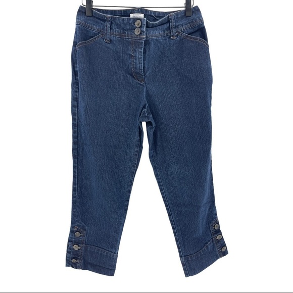 Charter Club Petite Button Cuff Jean Capri Size 8P - Picture 7 of 10